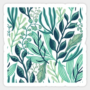 Shades of Green Leaves Sticker